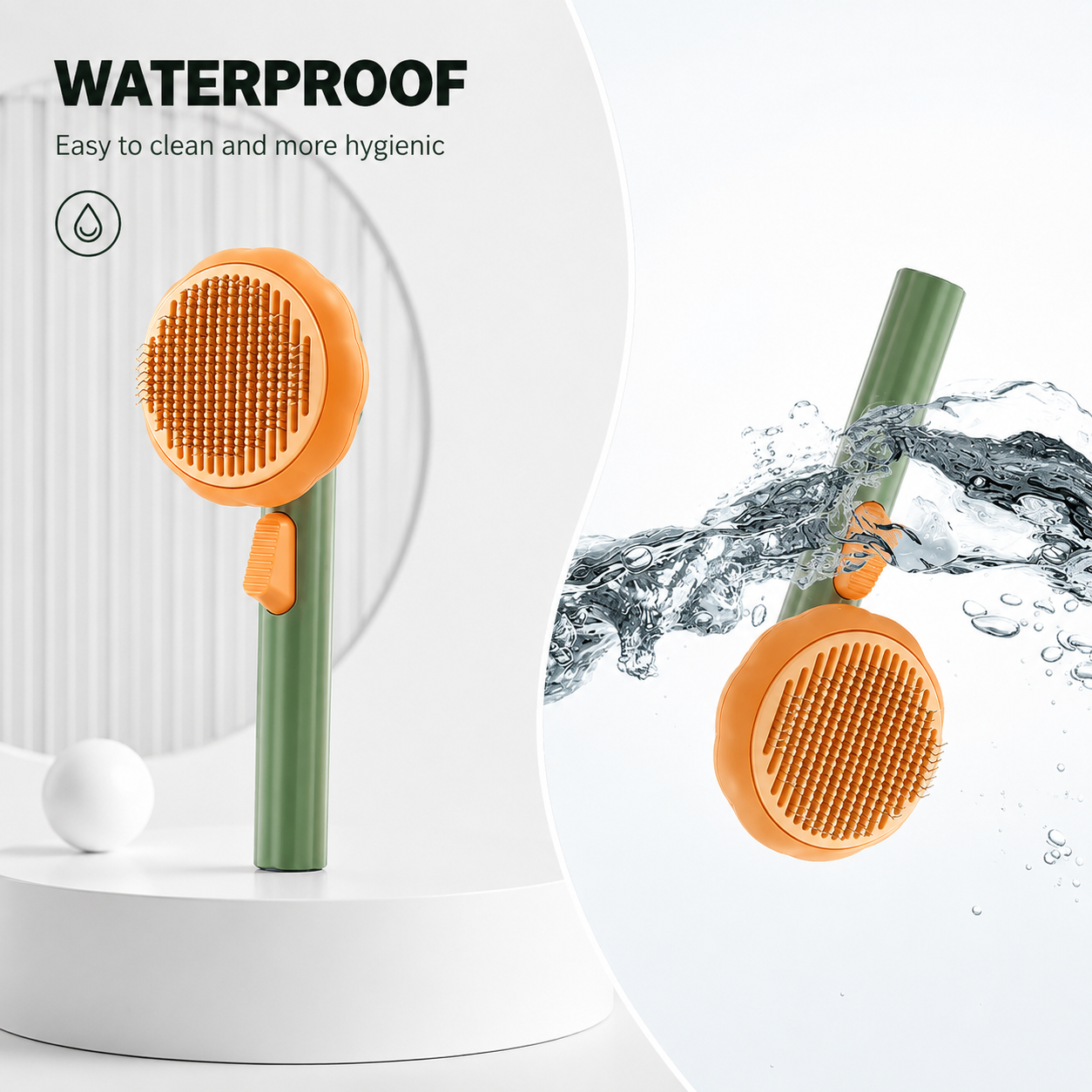 Brosse autonettoyante pour animaux de compagnie