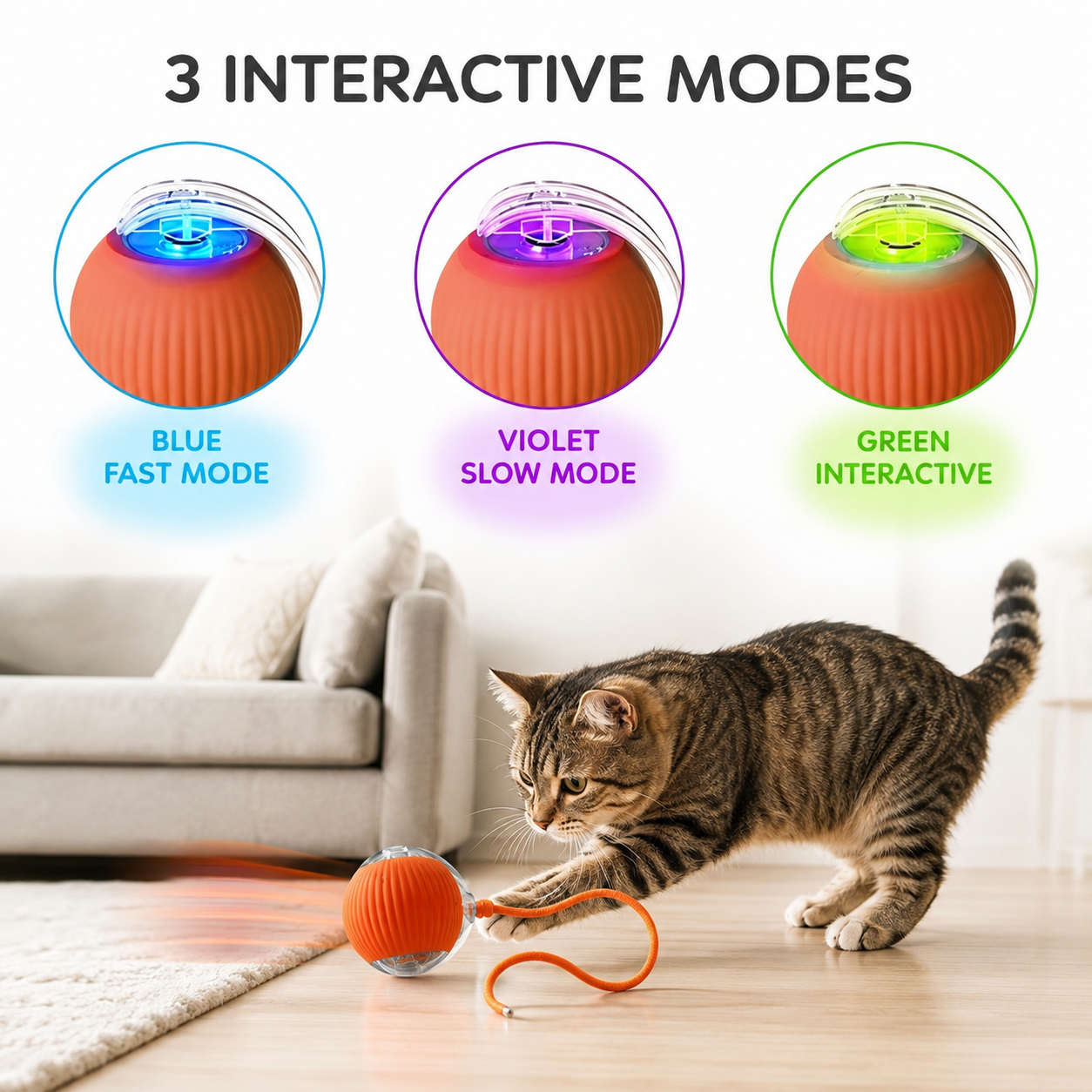 Smart Auto-Play Cat Teaser Ball