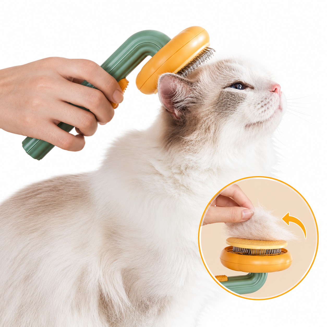 Brosse autonettoyante pour animaux de compagnie